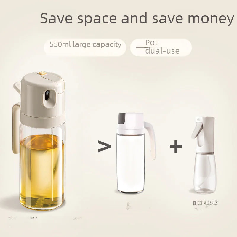Oil Bottle with Spray and Pour Function