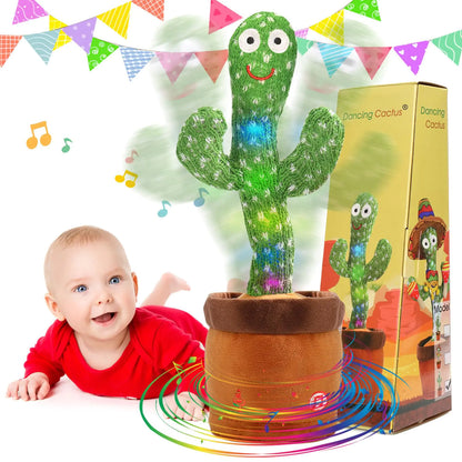 Dancing Cactus Toy Cute Plushies Talking Cactus Baby Toy 0-6 Months Wriggle Singing 120 English Hit Song Sensory Musical Toy for Babies 6-12 1-3 4+ Year Old for Girls Boys