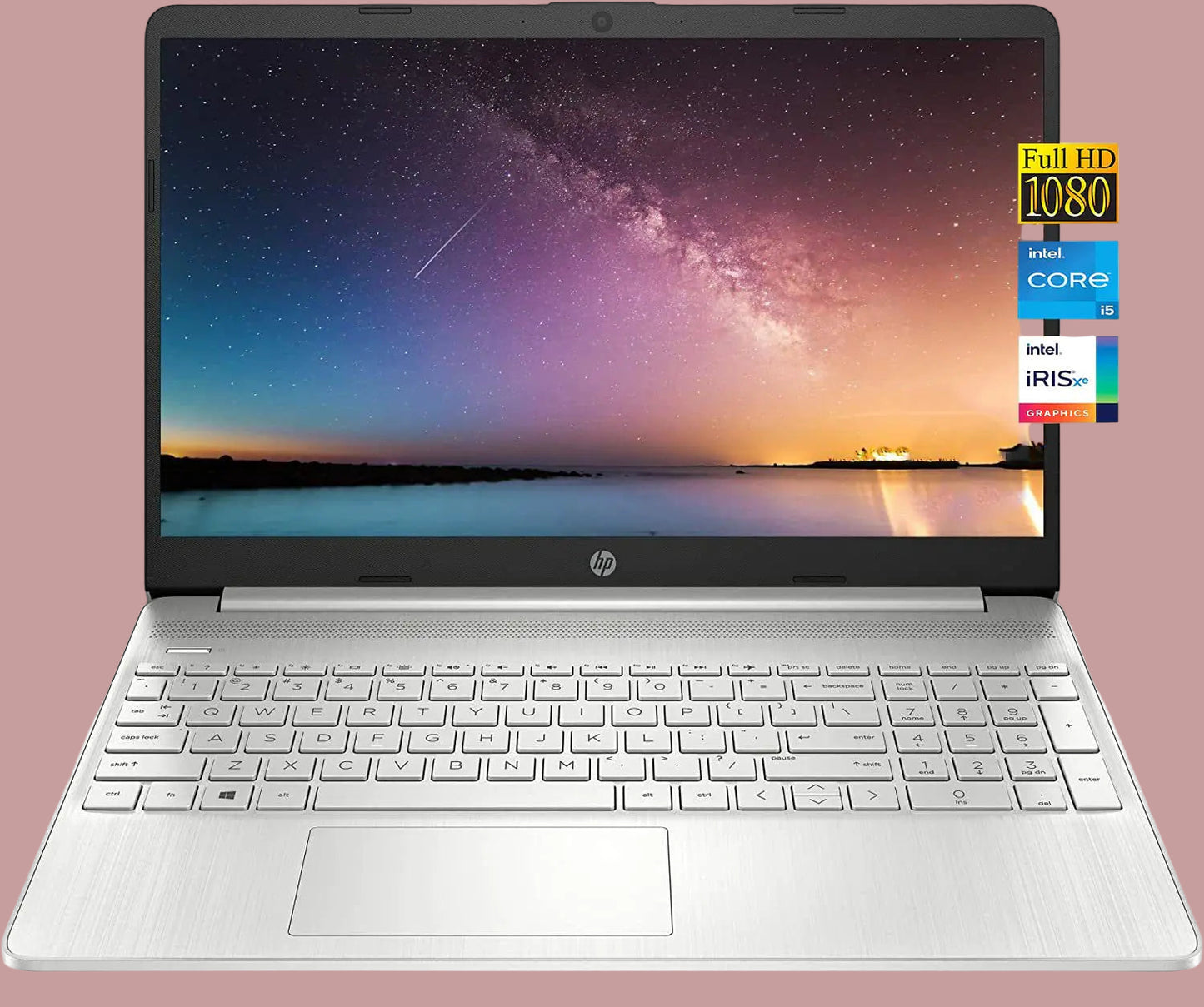 HP 2023 15.6 inch FHD Display Laptop Intel Core i5-1135G7 up to 4.2GHz (Beats i7-1065G7) 8GB RAM 256GB SSD Intel Iris Xe Graphics Webcam WiFi Bluetooth Windows 11 Home Bundle with JAWFOAL