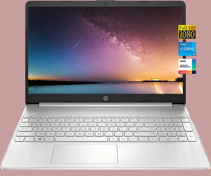 HP 2023 15.6 inch FHD Display Laptop Intel Core i5-1135G7 up to 4.2GHz (Beats i7-1065G7) 8GB RAM 256GB SSD Intel Iris Xe Graphics Webcam WiFi Bluetooth Windows 11 Home Bundle with JAWFOAL